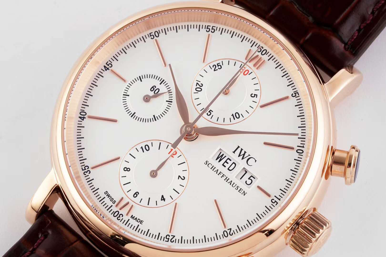 Portofino Chronograph IW391025 Edition “150 Years” White Dial in Rose Gold