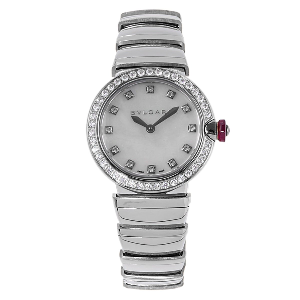 Lvcea MOP Dial in Steel with D1am0nd Bezel