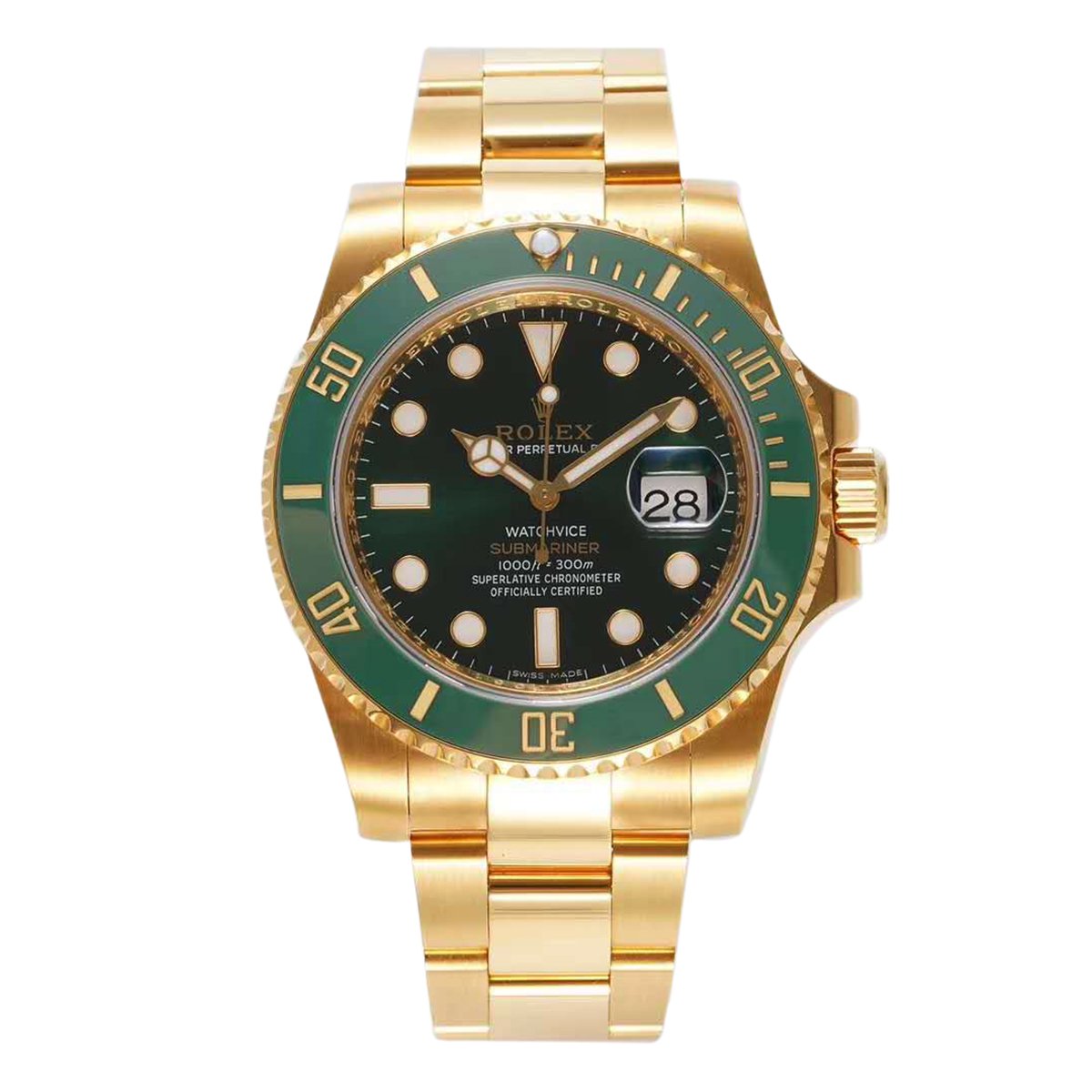 Submariner 116613LV ‘Watchvice Edition’ Hulk in Yellow Gold