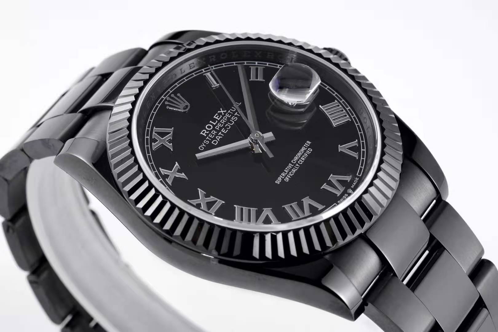 Datejust 41 Black Dial with Roman Markers in PVD Black