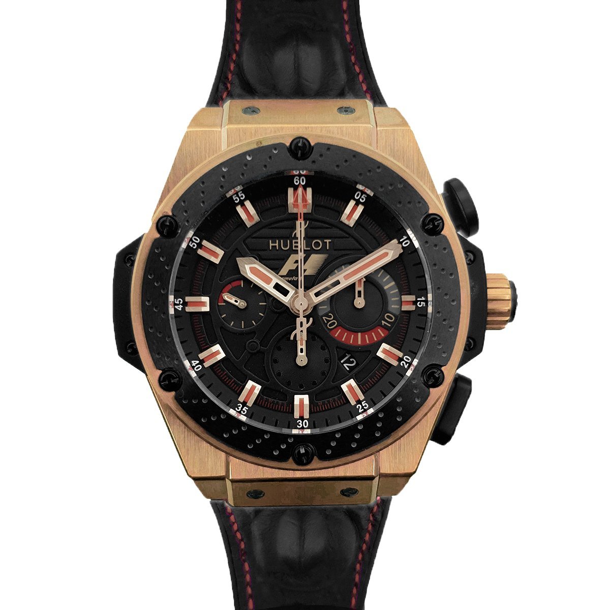 King Power F1 Black Dial Chronograph in Rose Gold