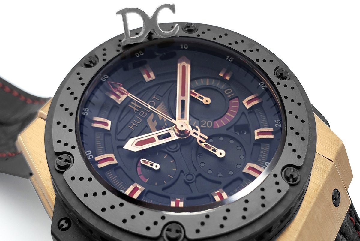 King Power F1 Black Dial Chronograph in Rose Gold