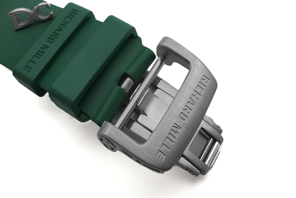 RM 011-02 Le Mans Classic Chronograph in Green on Green Rubber Strap