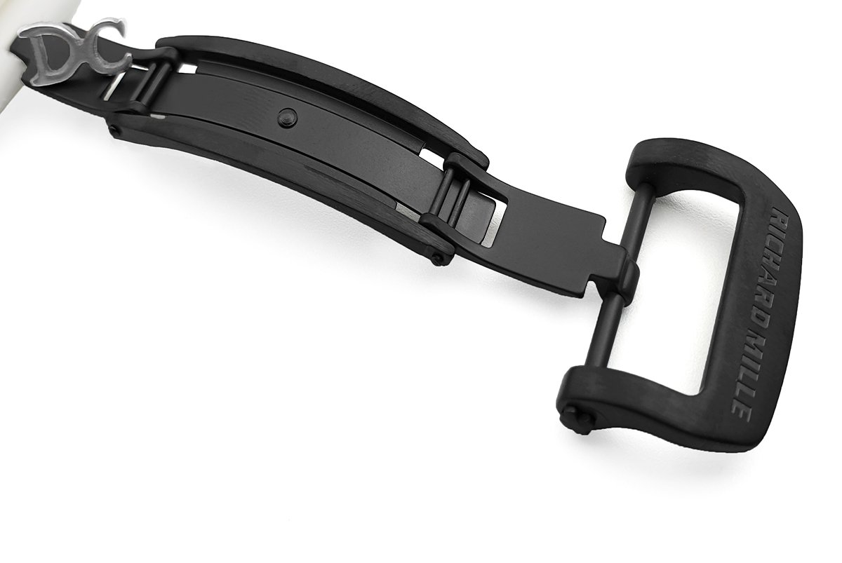 RM 035-02 Black Toro Americas in NTPT Carbon on White Rubber Strap