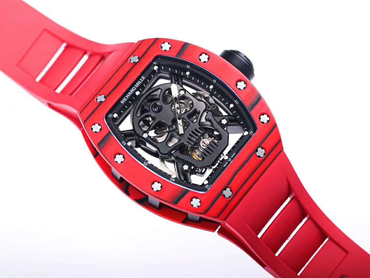 RM 052-01 Tourbillon Black Skull in Red NTPT Carbon