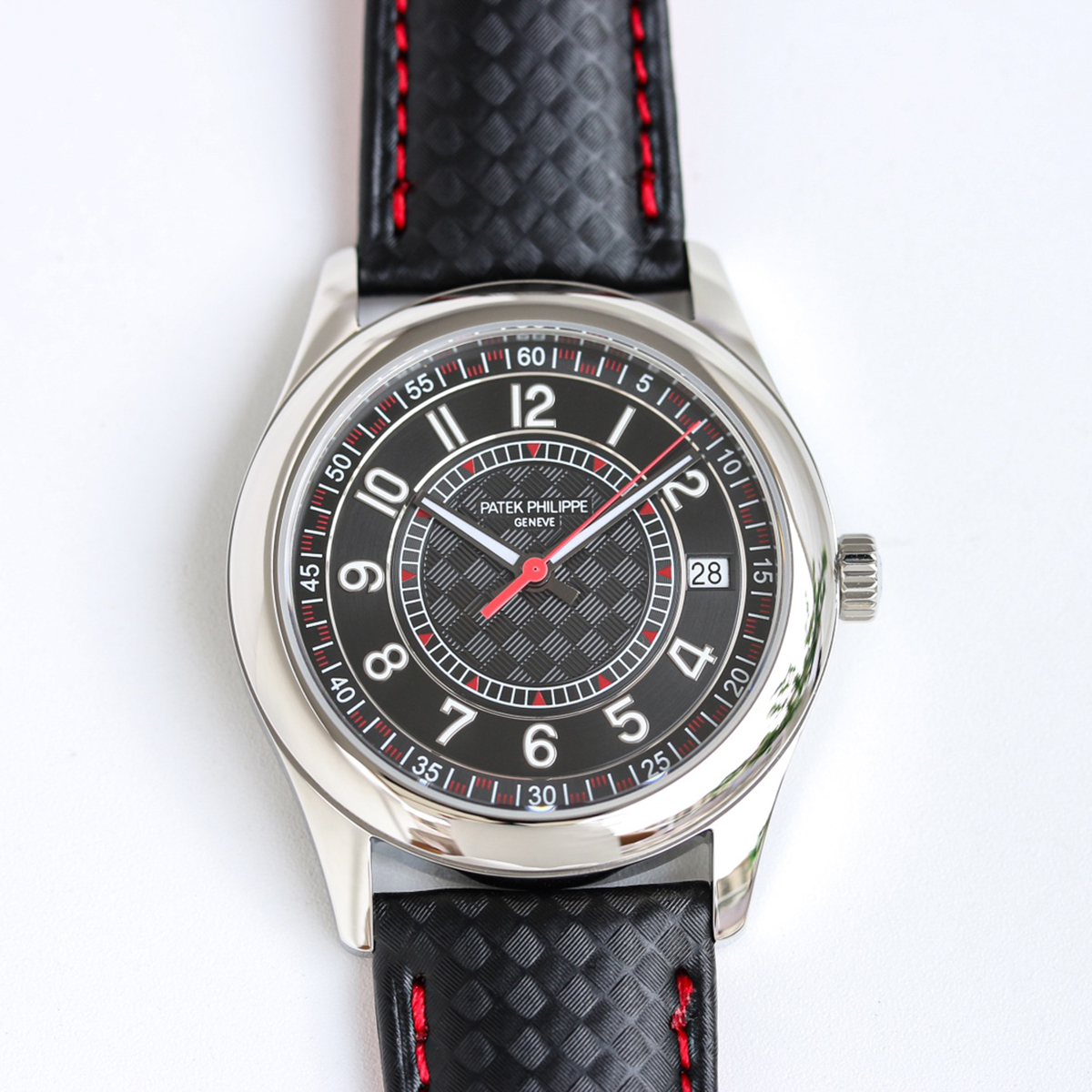 Calatrava 6007G-001 Red Black Dial in White Gold