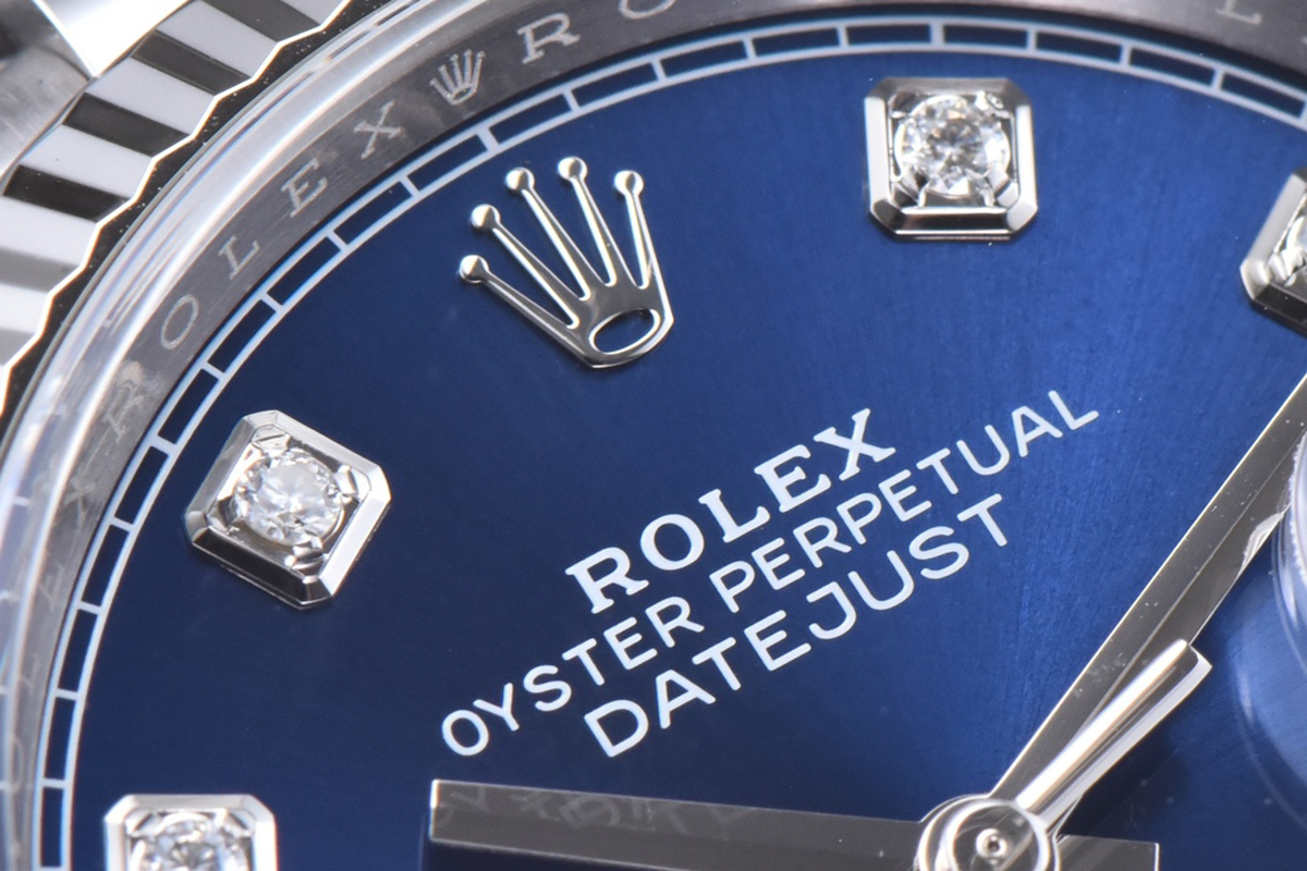 Datejust 36 126234 Bright Blue Dial with D1am0nd Marker in Steel in Jubilee Bracelet