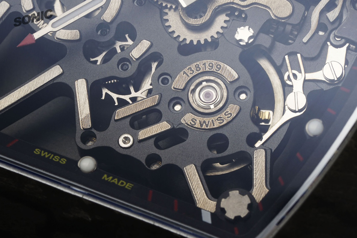 RM 035-01 Rafael Nadal NTPT Carbon on Grey Nylon Strap (Sonic)