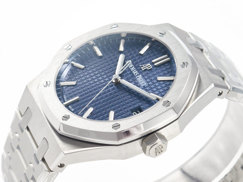 Royal Oak 41mm 15500 SS ZF 1:1 Best Edition Blue Textured Dial on SS Bracelet SA4302 S*per Clone V3